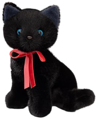 Xiyocadt Kuscheltier Katze, Realistisches Cat Plushie, Kissen Katze, Plüsch Katze, Katze Spielzeug Kinder, Geschenke für Mädchen und Jungen (25CM,Schwarz)