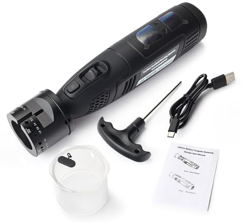 XDTKJDZ Cordless Tig Rod Grinder, Handheld Electric Tungsten Sharpener, Welding Electrodes with a Diameter of 1.6-3.2mm, Preset with 6 Angles (15°-50°), for Most Rotary Tool