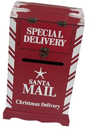 AMSLSIU Buzón de Navidad, Adornos navideños para Fiestas, una Forma Elegante y llamativa de Decorar el hogar Durante la época navideña. Buzón de Papá Noel, de Correos,