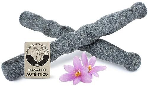 Piedras Calientes para Punción con Hendiduras [2 Unidades], Hot Stones de Basalto Auténtico Certificado para Ofrecer Mucho Calor, Como Complemento de Su Hot Stone Massage Set