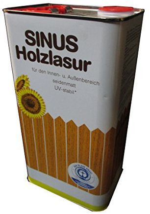 Burtex - Kastanie Holzlasur 5L - Seidenmatt - Innen & Außen - Holzschutz - 6.3 x 4.72 x 11.81 cm - 11.02 lbs