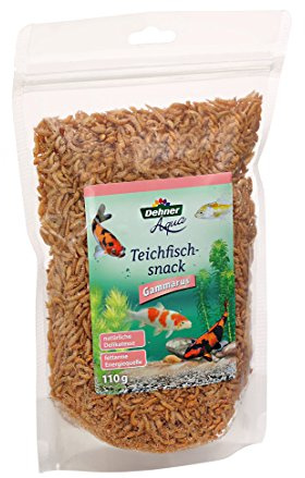 Dehner Aqua Dammfisk snack, fiskfoder sköldpaddsmellanmål proteinrik, Gammarus, 110 g