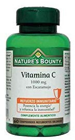 Nature's Bounty | Vitamina C 1000 mg con Escaramujo | Refuerzo Inmunitario y Energético | Antioxidante Natural | Suplemento de Vitamina C Alta Dosis | 60 Comprimidos Recubiertos