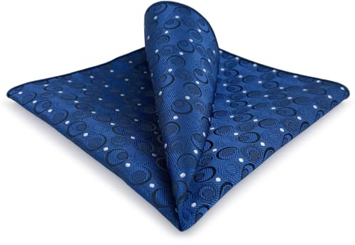 Shlax&Wing Navy Fazzoletto Puntini da uomo Blu Grande 32cm