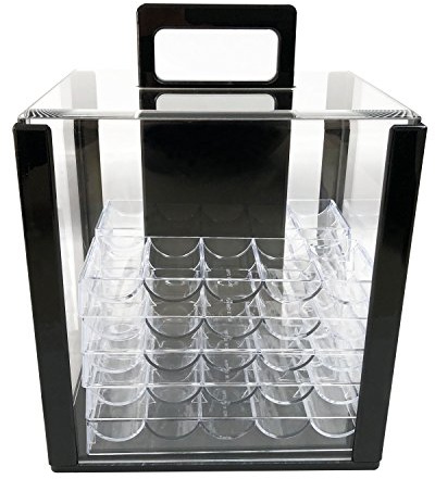 Yuanhe 1000 Chip Clear Acrylic Poker Chip Carrier-Includes 10 Chip Racks