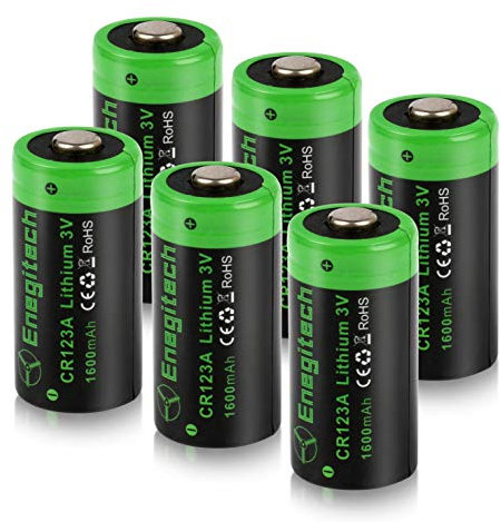 CR123A 3V Lithium Battery, 1600mAh CR123 Disposable Batteries for Alarm System Motion Sensor Camera Torch Remote Toys Single Use 6 Pack