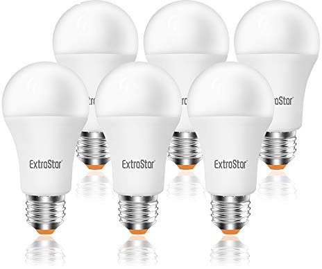 EXTRASTAR Lampadina LED E27, 12W (equivalenti a 96W), 3000K, luce bianca calda - Pacco da 6
