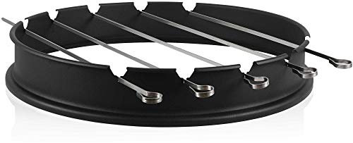 BBQ-Toro Grillspieß Set für Ø 57 cm Kugelgrill | 5 Edelstahl Spieße mit Grillaufsatz | Schaschlik Spieße inklusive Grillspieß Halterung | Schaschlikspieß
