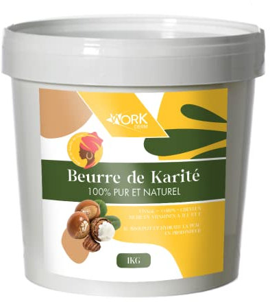 Burro di Karitè - 100% puro e naturale, senza additivi - Non raffinato (1 Kg) | estrazione a freddo a pressione