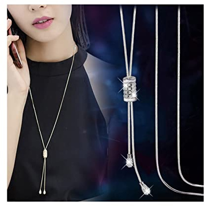Bysonglezai Collana Donna Collane pendente Lunghe Catena Ciondolo Delicati Pendenti Lunghi Delle Collane Della Nappa Per Le Donne Accessori Semplici Del Vestito Dal Maglione Della Collana Di Modo