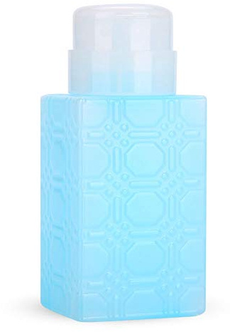 Distributeurs de Pompe de Dissolvant de Vernis à Ongles Hydratants pour Le Visage, Bouteilles de Distributeur de Pompe Rechargeables à Conteneur Vide, Bouteille de Démaquillant (Carré Bleu)