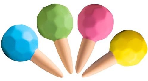 Joyeee Tonkegel Bewässerung 4er Set, Pflanzen Wasserspender Ton, für Zimmerpflanzen & Balkonkästen, Bewässerungs-Tonkegel