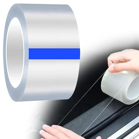 Transparent Auto Einstiegsleisten Schutz, Auto Einstiegsleisten Aufkleber 5CMx10M Autotür Kantenschutz Lackschutzfolie Auto Universal Schutzfolie Auto für Autotürschutz Einstiegsleistenschutz,1 Stück