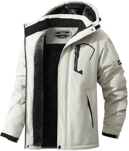 MAOYSSEN Men's Ski Jacket Warm Winter Snow Coat Waterproof Mountain Windbreaker Snowboarding Jacket Hooded for Hiking Travel