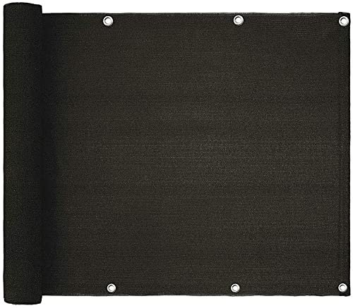 WANGBINGXING Privacy Screen Garden 3'x16' Balcony Privacy Screen Cover Dark Grey Deck Shield Screens Mesh For Outdoor Patio Porch Apartment Railings Fence Cover Balcony Privacy Screen(BLACK)