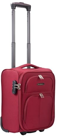 R.Leone Bagaglio a Mano 40x30x20cm Wizzair Vueling 2 Ruota in stoffa A16 (Bordò, XXS 40x30x20cm 2Ruota)