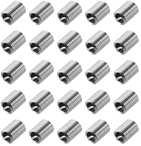 sourcing map 30pcs Wire Thread Inserts 5/16-18 UNC 2.5D(25/32) 304 Stainless Steel Helical Type Coiled Thread Repair Kit Wire Screw Threaded Sleeve Sheath for Mechanical Equipment