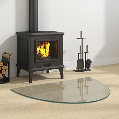 Hardware, Baumaterialien, Glas-Kamin Glasplatte, halbrund, 800 x 600 mm