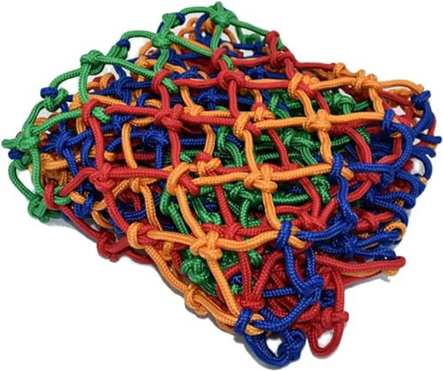 LoiYtrd Kletternde Gurtbänder Outdoor-Aktivitätsnetz, Kletternetz, farbiges Netz for Kletterpflanzen im Garten Gewebtes Trenngitter Sisalseil Zaungeflecht(3 * 4m)