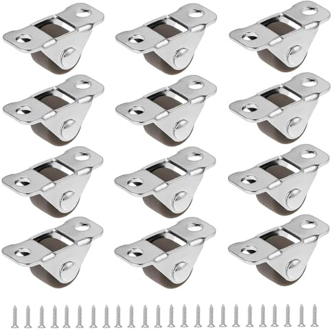 GVSS 12 Pièces Mini Roulettes pour Meubles en Caoutchouc Diamètre 1,2 cm, avec Plaque en Acier Fixe,Roues Silencieuses et Sans Traces,Idéales pour Tiroirs,Tables,Petits Appareils et Projets DIY