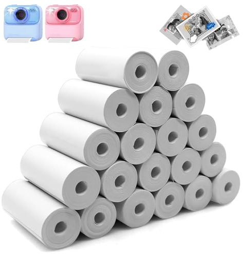 TIANLIN Thermopapier für Kinderkamera, 20 Rollen Druckerpapier 57mm×500mm – Nachfüllung für Kinder Sofortbildkamera (Weiß)