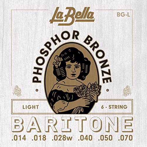 La Bella Strings »BARITONE - BG-L - ACOUSTIC GUITAR« Saiten für Bartitone Akustik-Gitarre - Phosphor Bronze - Light: 014-070