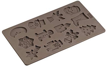 Lurch 65021 FlexiForm Winterzeit/Backform für 12 Kekse mit Winter u. Weihnachtsmotiven aus 100% BPA-freiem Platin Silikon