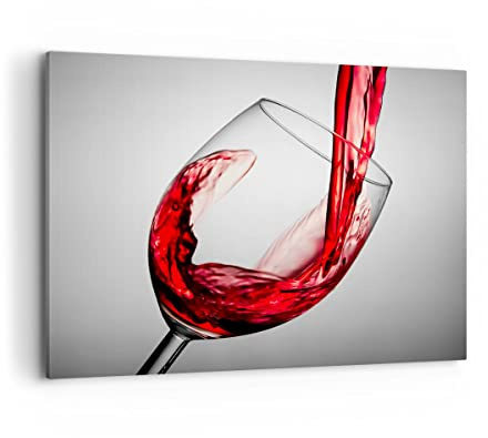 ARTTOR Stampe da Parete Moderne 100x70 cm Quadro su Tela Cucina - 2258 | Bere Bicchiere Vino Quadro Decorativo Grande 1 pezzo Soggiorno Camera da Letto Arte da Parete Decorazione da Parete ARTTOR