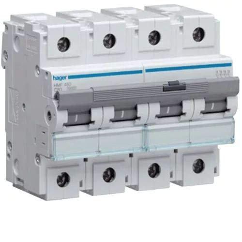 Hager Sistemas HMF480 Interruptor Automático Magnetotérmico Serie HM, 4P, 80A, Curva C, 10Ka