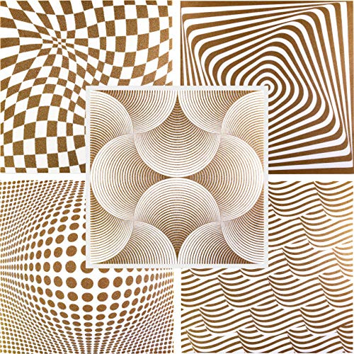 Paquetes de ahorro de azulejos de techo XPS 50x50cm - Plaquetas panorámicas modernas para paredes y techos con ilusiones ópticas - (10 metros cuadrados, Disco Gold) Revestimiento decorativo