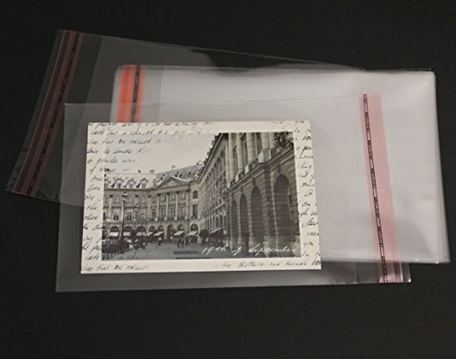 5000 St. Schutzhüllen 130 x 183 mm + Klappe 34 mm (DIN A6/B6/C6) glasklar für 3D Karten Fotos Postkarten Ansichtskarten Sammelkarten