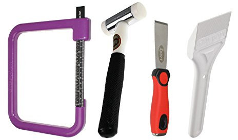 Glass Thickness Gauge, Thor 712 38mm Nylon Hammer, Chisel Edge Bead Knife Plus Paddle Glazing/Delglazing UPVC Window/Door Tool Kit