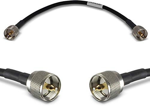 Proxicast 1 ft Ultra Flexible PL259 Male - PL259 Male Low Loss 50 Ohm Coax Cable Jumper Assembly for CB/UHF/VHF/Shortwave/HAM/Amateur Radio Equipment and Antennas (ANT-141-033-01)