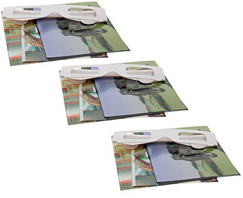 Othmro Gafas 3D - Gafas de cartón rojo y azul DIY + 4 imágenes, marco de papel blanco para vídeo virtual 3D, DVD, juegos, cómics, imágenes