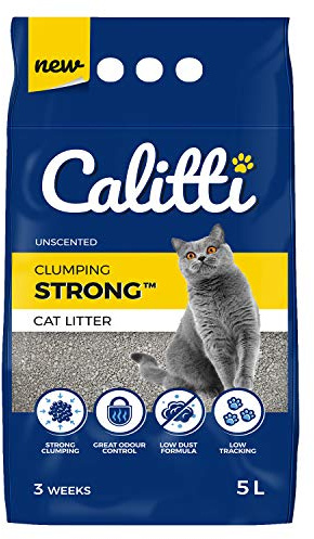 Calitti Katzenstreu Klumpstreu ohne Duft | 100% natürlichem Bentonit | 3 Wochen - 5L