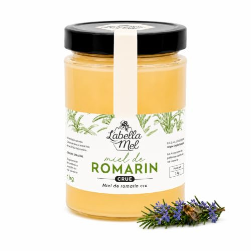 L'abella Mel - Miel de romarin cru - Miel naturel récolté en Espagne (1kg)