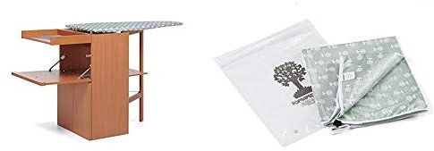 Foppapedretti Lo Stiro Mobile con ASSE da Stiro a Scomparsa, Noce & LaCopertina Copertina Ricambio per ASSE da Stiro