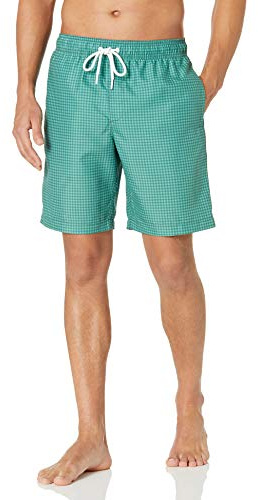 Amazon Essentials Herr 23 cm snabbtorkande badbyxor, blågrön blå, Large