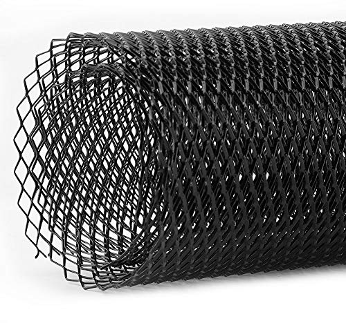 Plancha de malla para parrilla de coche, aleación de aluminio de 6x12 mm, rejilla de rejilla para coche, rejilla para carrocería, parrilla rómbica para coches universales (negro)