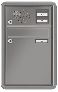 RENZ / RS3000 / Unterputz-Briefkastenanlage Einbau-Briefkasten/RAL-Farbe 9007 Volumen 8 L/Sprechsieb Oben/Dein-Briefkasten.de