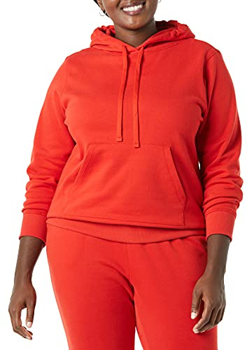 Amazon Essentials Women's Fleecehoodie (finns i plusstorlek), Röd, S