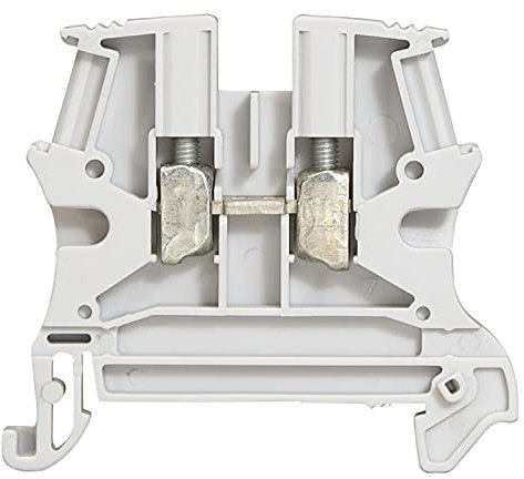 Borne de raccordement avec vis 1 raccord, 1 entrée/1 sortie 4 mm2, modèle Viking3, blanc, 6 x 17,3 x 12,1 cm (référence : Legrand 37161)