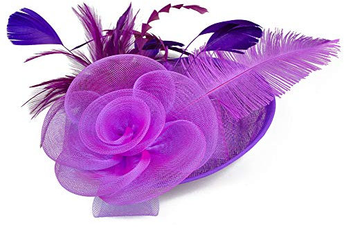 Kopfschmuck Damen Haarreif Vintage Fascinator Hut Feder Haarschmuck Blume Headwear Mesh Damenhut Fasching Bankett Hut Elegant Haar Clip Karneval Partyhut Cocktail Hochzeitszubehör Hochzeit Party