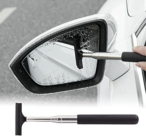 Jeseny 1 PC Car Mirror Wiper Telescopic Auto Squeegee Cleaner 98cm Long Handle Car Cleaning Tool Mirror Glass Mist Cleaner Black