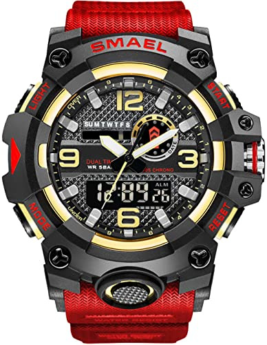 findtime Militär Herren Uhren Analog Digitaluhr Männer Sport Uhr Outdoor 5ATM Wasserdicht Große Armbanduhr Quarz Tactical Watch Wecker Datum LED Stoppuhr 12/24H