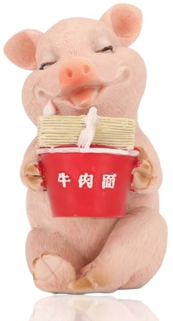 HERCHR Statue De Cochon Mini Figurine De Cochon, Statue De Nains De Jardin d'animaux en Résine Mignon Cochon Sculpture D'extérieur Drôle Figurine d'animal pour la Décoration D'intérieur De Cour