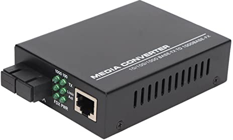 Bewinner Convertitore Multimediale in Fibra Ethernet Multimodale Gigabit, SFP a RJ45, da Fibra a Ethernet, 10 100 1000Base TX (Spina UE)