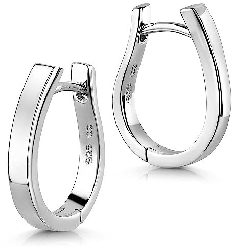 MATERIA by Matthias Wagner Ovale Creolen Silber 925 Damen Ohrringe rhodiniert SO-230