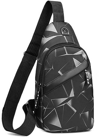 Herren Sling Brusttasche Crossbody Umhängetasche Anti-Diebstahl Schultertasche Schwarz