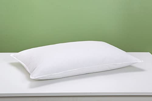 Artistic Fashionista Limited Almohadas de plumas y plumón de pato, paquete de 2, suaves, cómodas y transpirables, almohadas de cama de apoyo firme medio, 50 x 70 cm, funda 100% microfibra